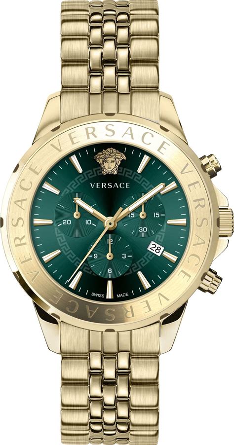 versace green gold watch|Versace watches men price.